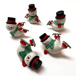 Vintage Skating Snowmen Mann Korea